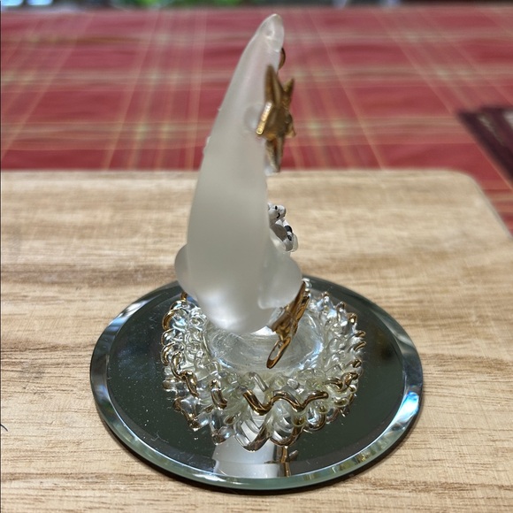 Glass Baron Vintage Handcrafted Glass Cow Jumped Over The Moon Frosted Crescent - Picture 5 of 15